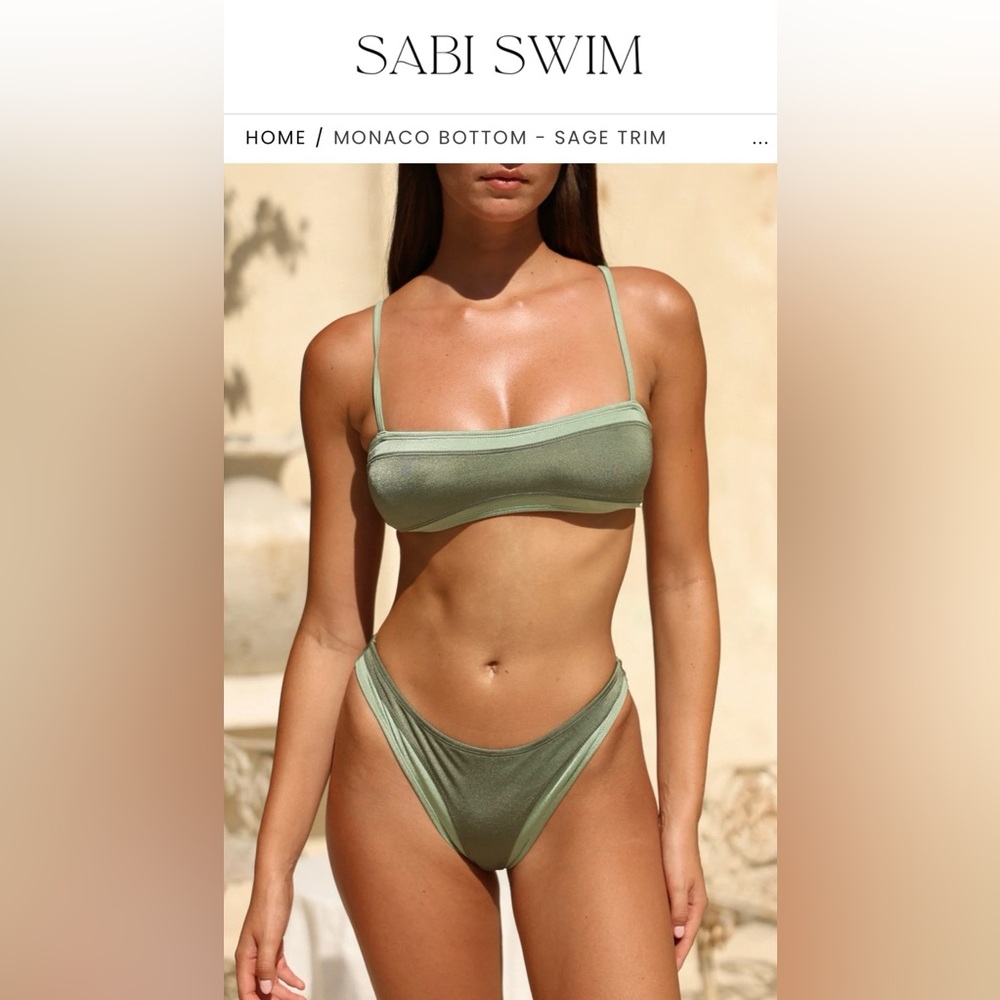 Sabi Swim - Monaco bikini set in sage trim